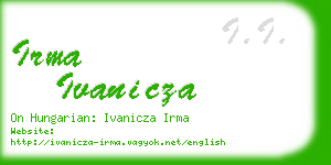 irma ivanicza business card